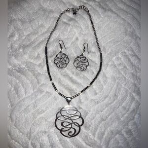 Brighton Skribbel Necklace and Earrings with crystals.